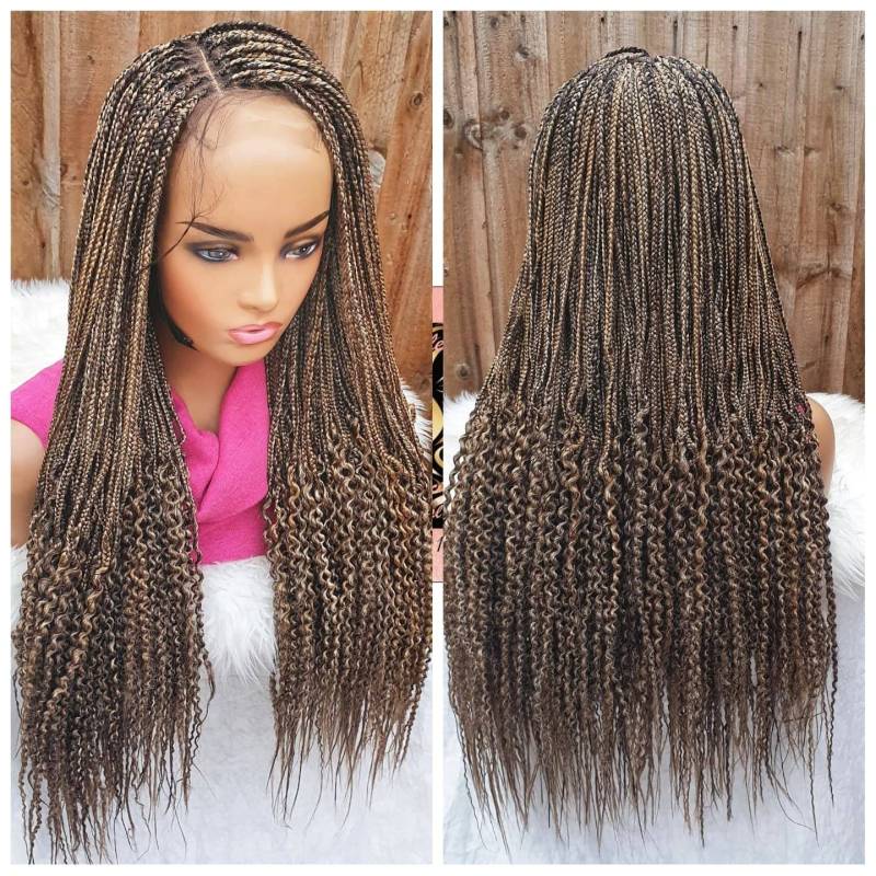 Handmade Braided Curly Tip Knotless Braids Wig 30 Inch von Etsy - Adorablewigsuk