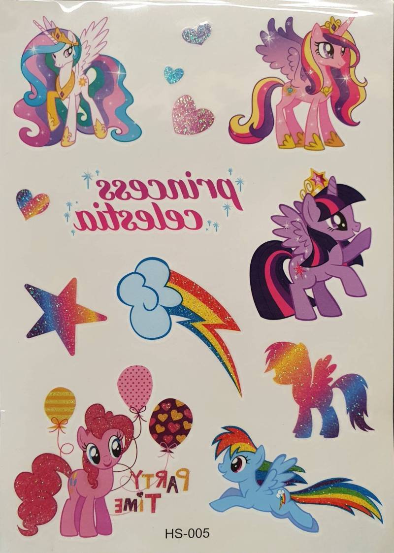 1x Bogen Buntes Pony Einhorn Regenbogen Temporäre Tattoos Für Kinderpartys Geschenktüten von Etsy - AliBabasBazaar