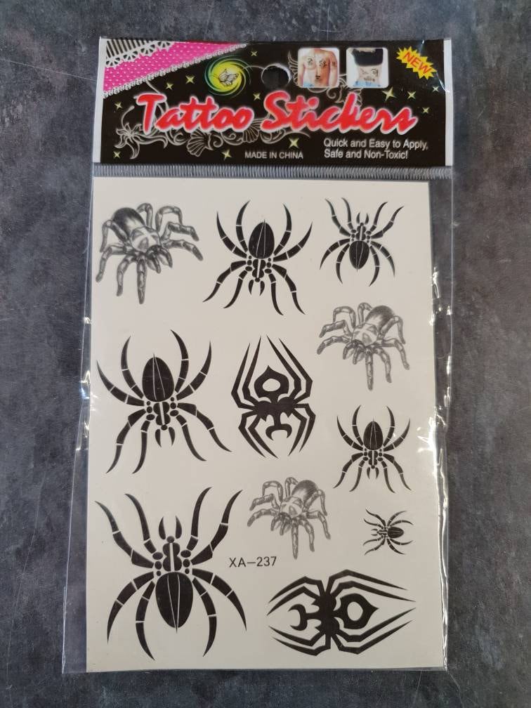 1x Bogen Schwarz Gruselige Spinnen Tarantula Jungen Mädchen Temporäre Tattoos Für Partys Geschenk Taschen von Etsy - AliBabasBazaar