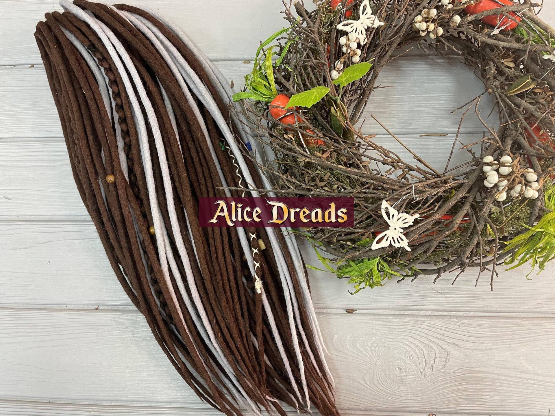 Alice Dreads Set Wolle Dreadlocks - Braun Silber Grau Platin Doppelseitige Für Hochzeit Prinzessin von Etsy - AliceDreads