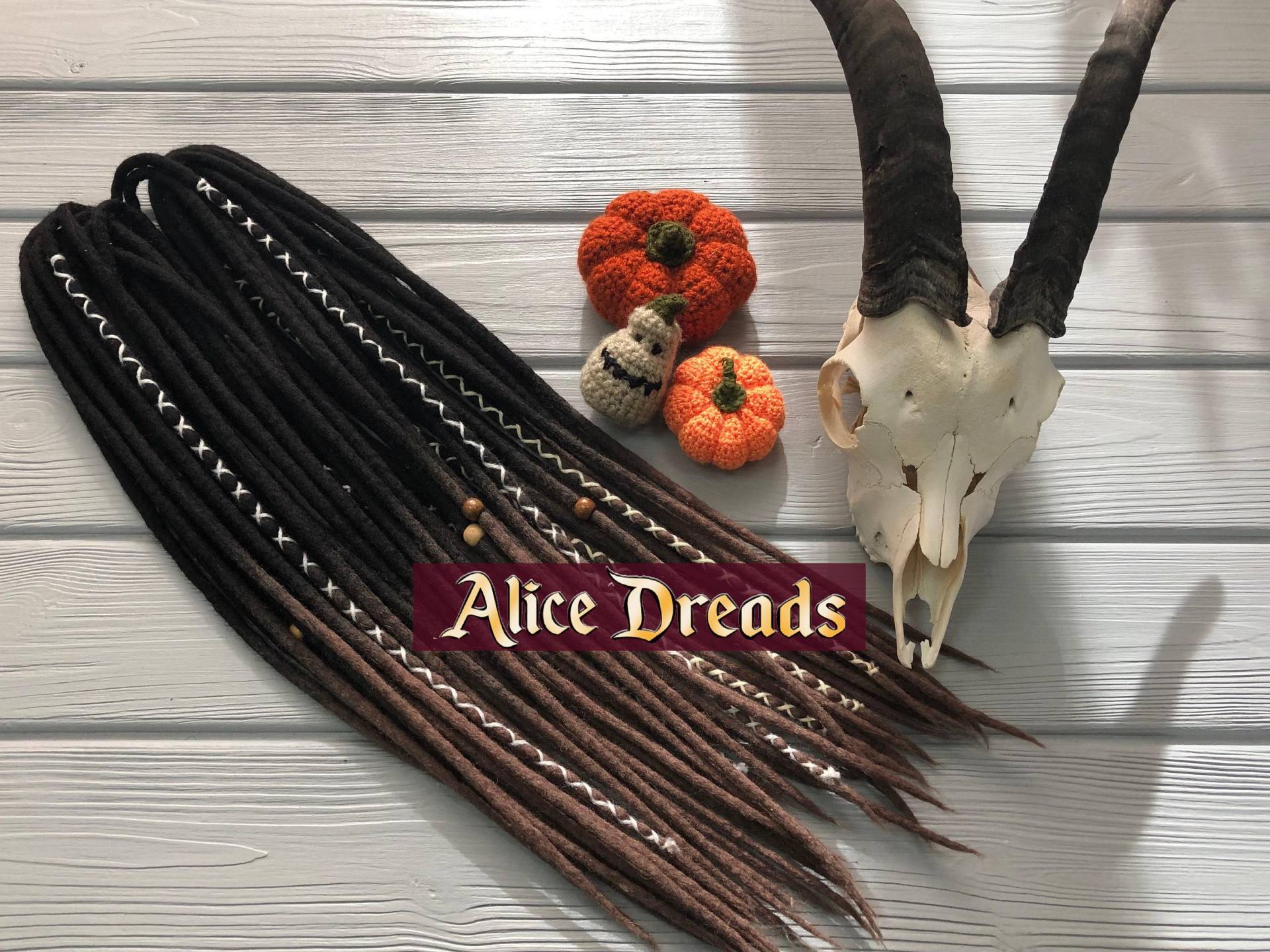 Set Aus Wolle Doppelendige Dreads De Dreadlocks Natur Look Schwarz Braun Coffee Ombre Locks von Etsy - AliceDreads