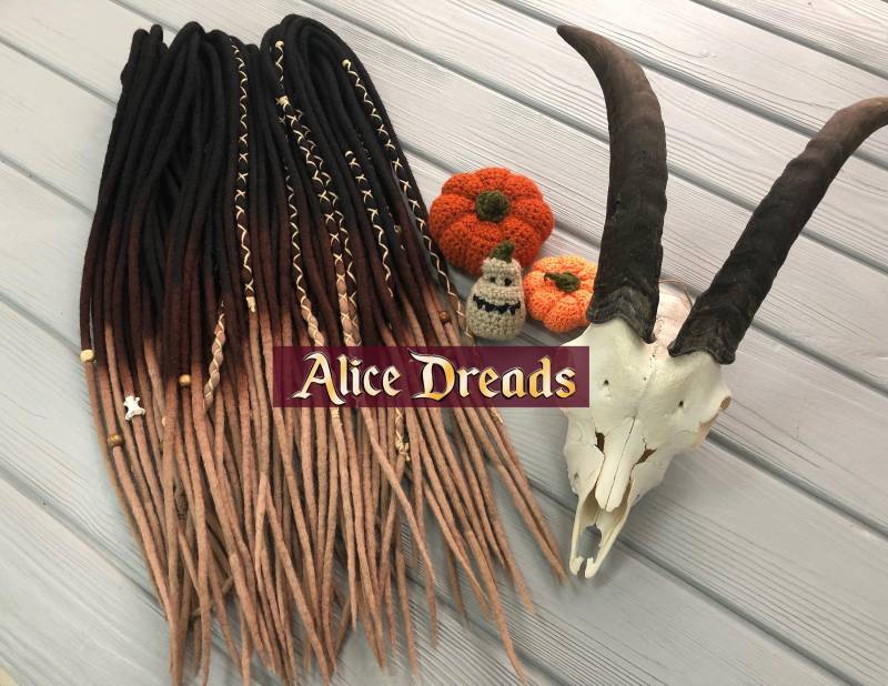 Set Von Wolle De Dreads Dreadlock-Verlängerungen Doppelendige Dreadlocks Schwarz Dunkelbraun Bis Hellbraun Beige Dunkelblonde Locken Alice von Etsy - AliceDreads