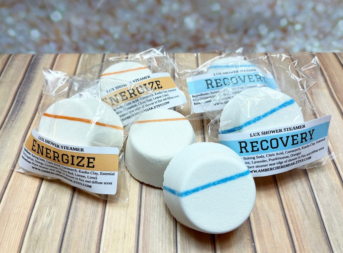 Energize & Recovery Lux Duschdampfer Pack Duschbomben, Aromatherapie, Stimmungsaufheller, Entspannung, Beruhigende Dusche von Etsy - AmberCheremsak