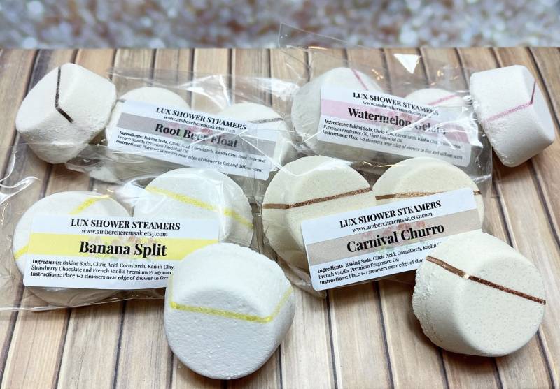 Summer Sweets Lux Duschdampfer Set Duschbomben, Dusch-Fizz, Aromatherapie, Spa, Sommerduft, Fair Food, Faschingsduft, Fun Shower von Etsy - AmberCheremsak