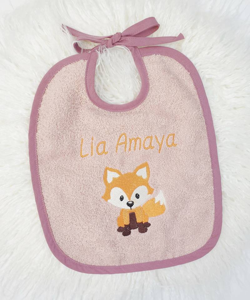 Lätzchen Mit Name, Fuchs, Peachrosa, Personalisiert, Geschenk Baby, Zur Geburt, Taufe, Babygeschenk von Etsy - AmeliesweltGeschenke