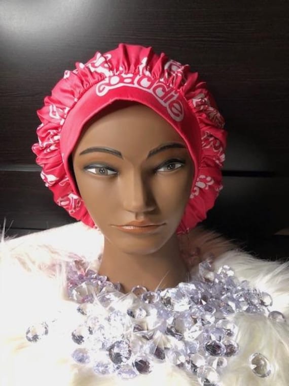 Baddie Satin Bonnet | Pink/Weiß von Etsy - AmourDiorLLC