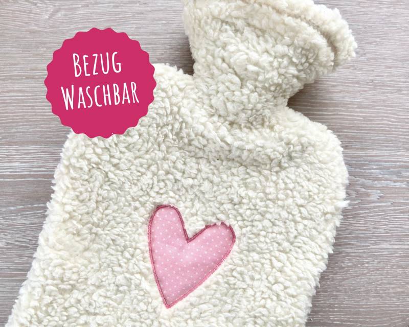 Wärmflasche, Herz Rosa, Kuschelig, Wärmflaschenbezug, Wärmflaschenhülle, Mit Bezug, Rot, Teddyplüsch, Weihnachtsgeschenk, Frauengeschenk von Etsy - AniSHeadies