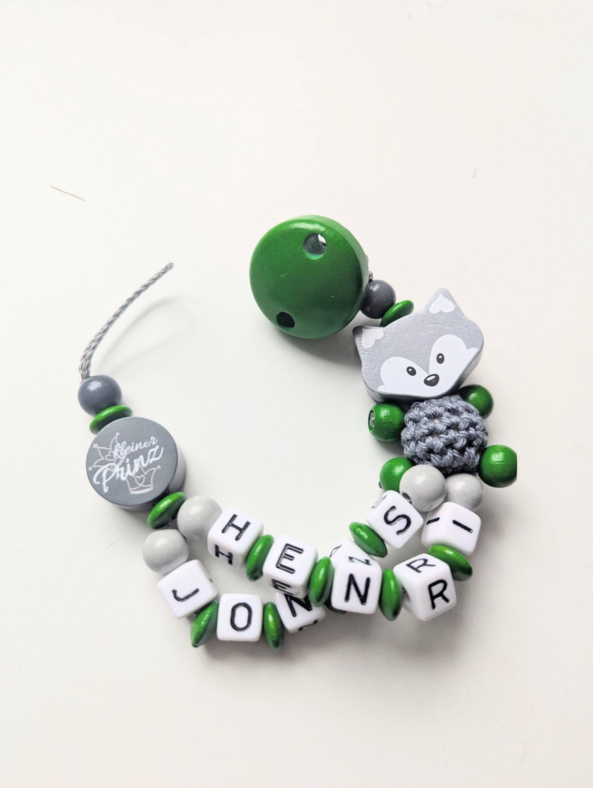 Schnullerkette Doppelname Fuchs Mit Kleiner Prinz Grau Grün Schnullerkette Doppelname Fuchs Mit Kleiner Prinz Grau Grün von Etsy - AnniLieblingsstuecke