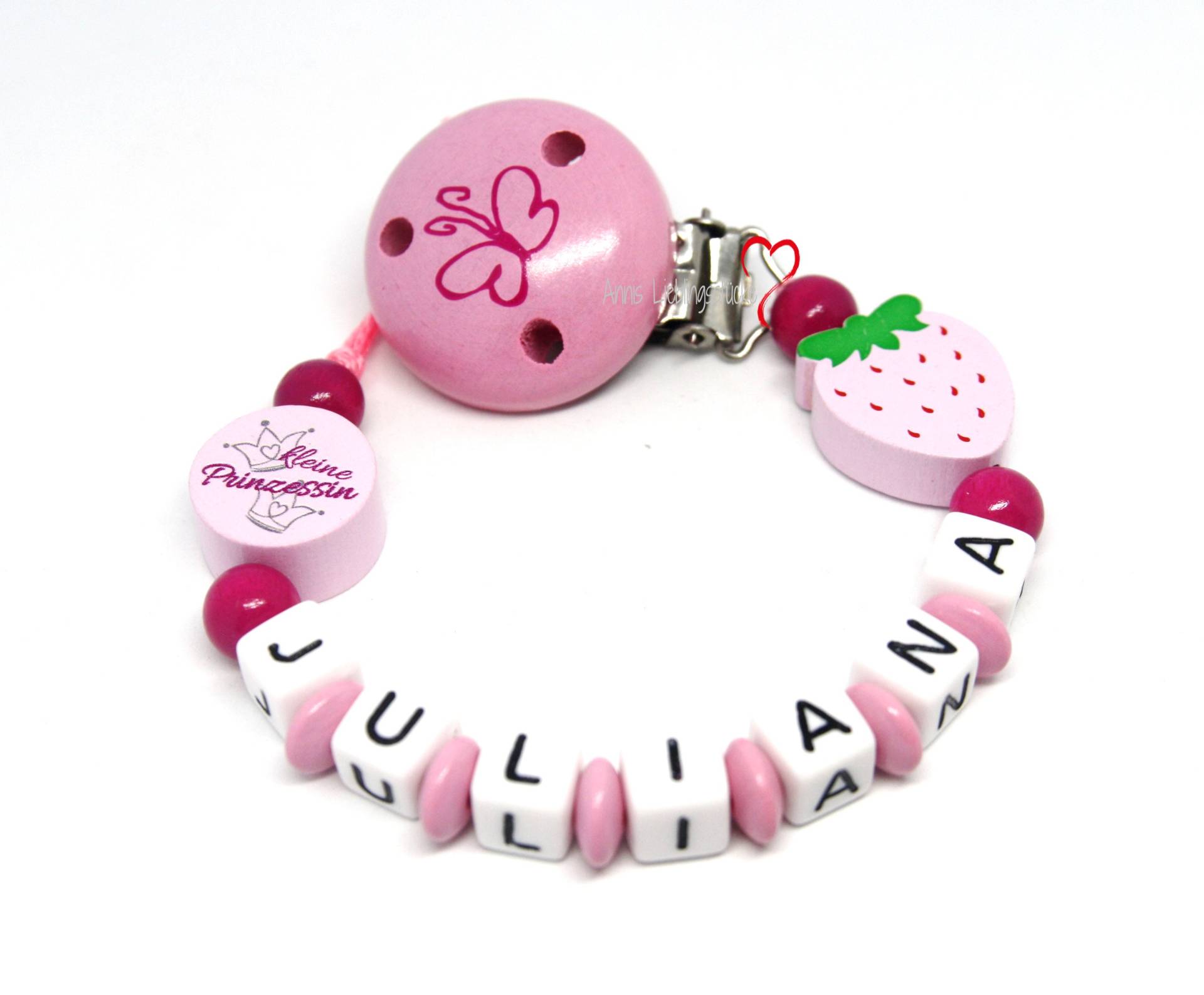 Schnullerkette Mädchen Personalisiert Erdbeere Mit Kleine Prinzessin Geburt Taufe Babygeschenk Babyparty Schnullerkette Mädchen Personalisiert Erdbeere Mit Kleine Prinzessin Geburt Taufe Babygeschenk Babyparty von Etsy - AnniLieblingsstuecke