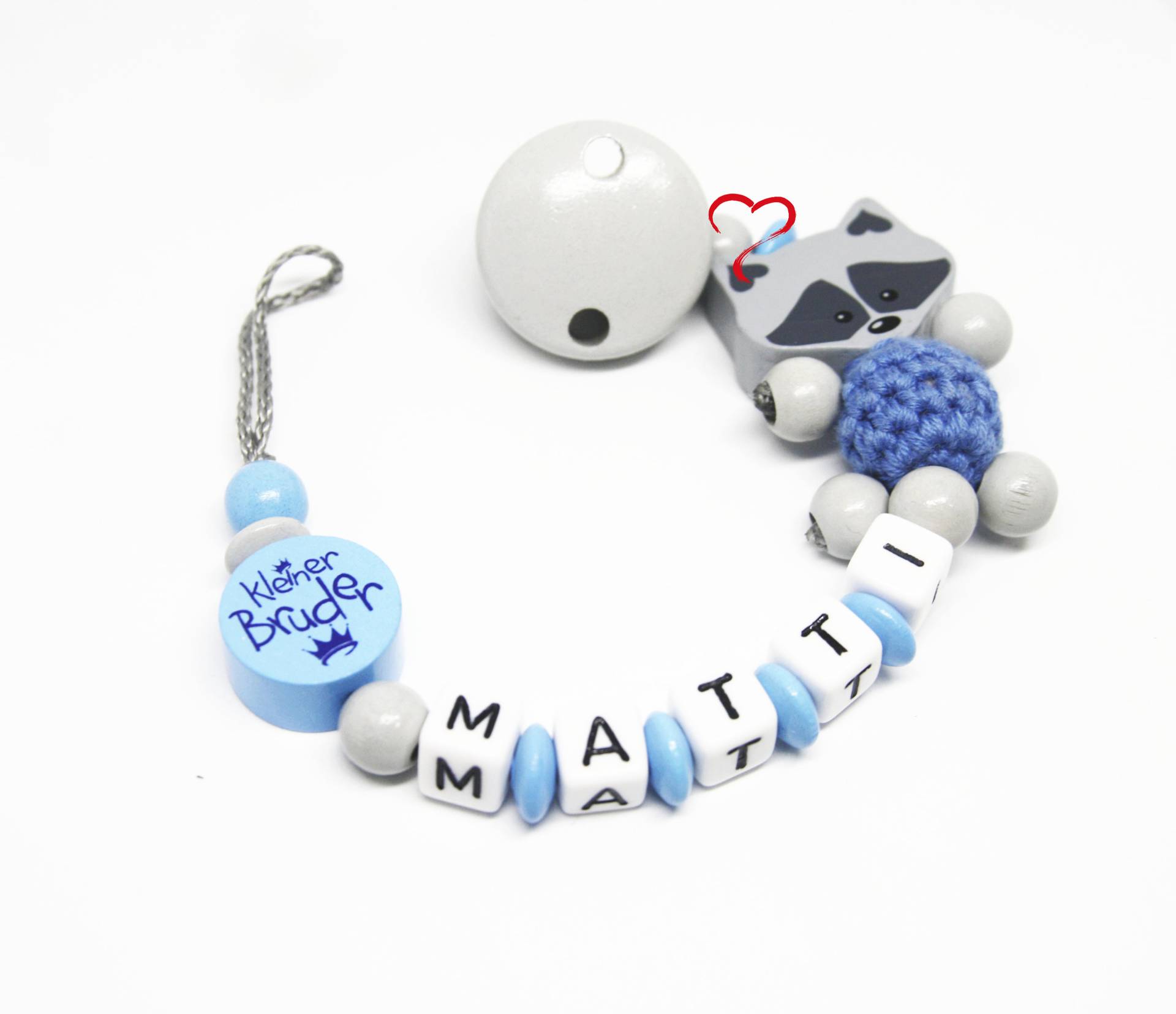 Schnullerkette Mit Namen Junge Personalisiert Kleiner Bruder Geburt Taufe Babygeschenk Babyparty von Etsy - AnniLieblingsstuecke