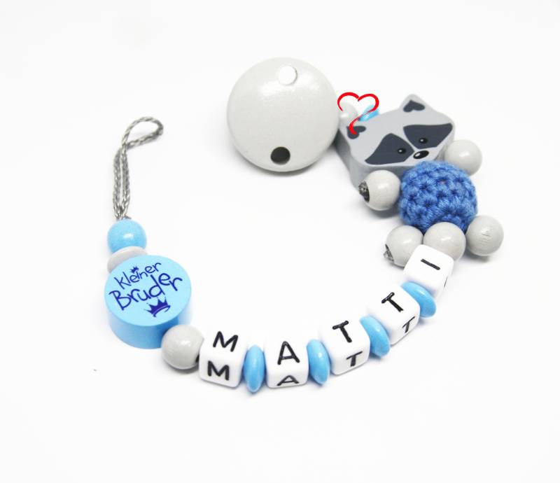 Schnullerkette Mit Namen Junge Personalisiert Kleiner Bruder Geburt Taufe Babygeschenk Babyparty von Etsy - AnniLieblingsstuecke