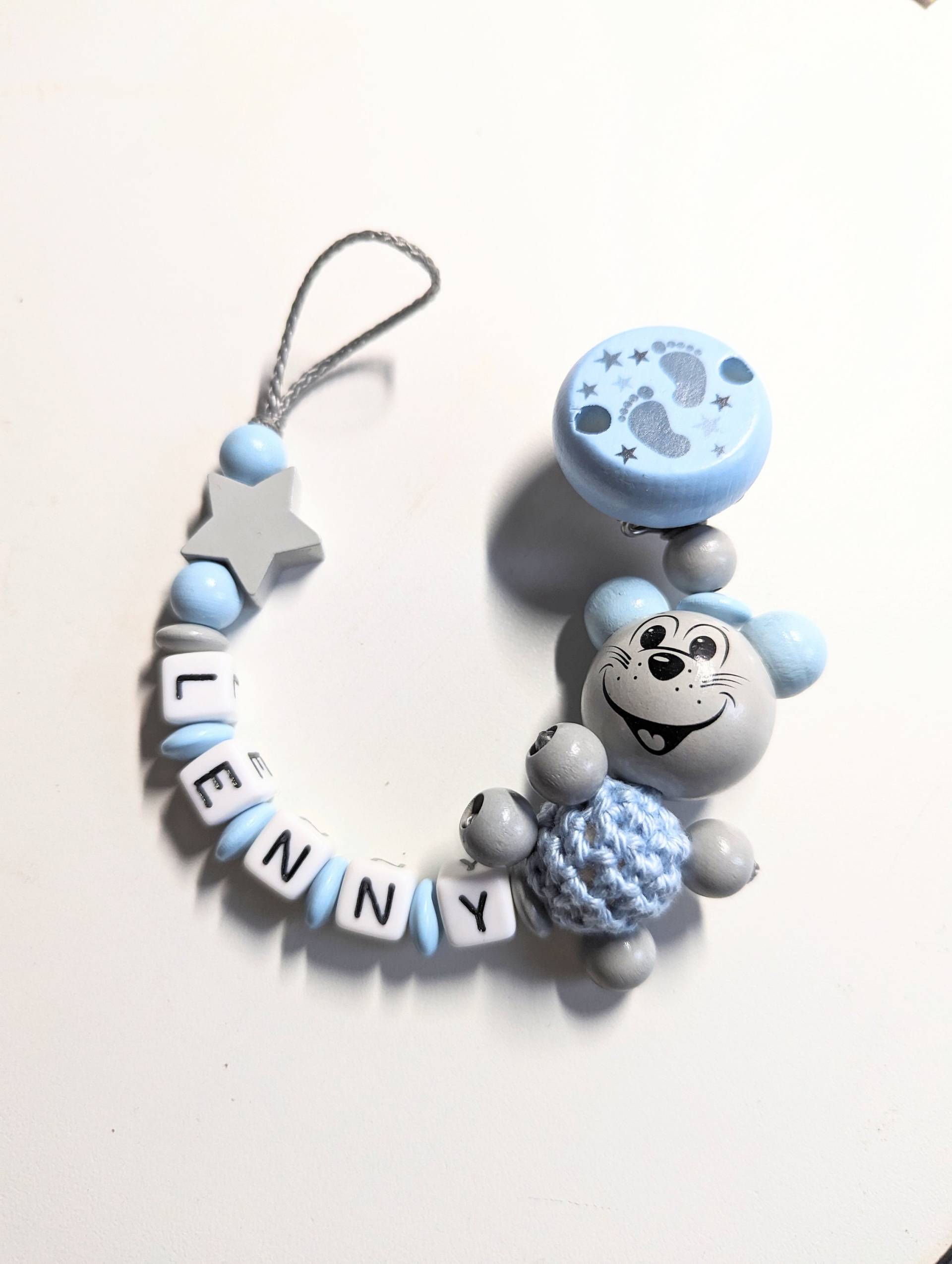 Schnullerkette Mit Namen Junge Personalisiert Maus Geburt Taufe Babygeschenk Babyparty von Etsy - AnniLieblingsstuecke