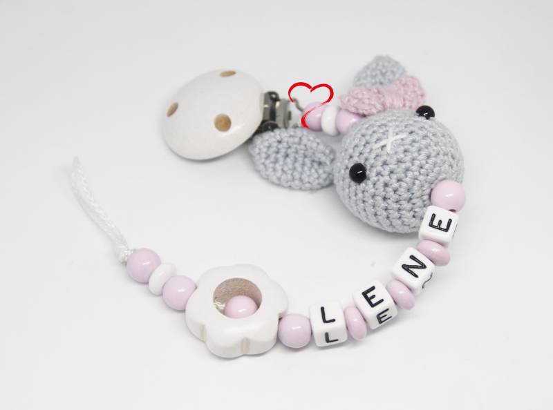 Schnullerkette Mit Namen Mädchen Personalisiert Häschen Geburt Taufe Babygeschenk Babyparty von Etsy - AnniLieblingsstuecke