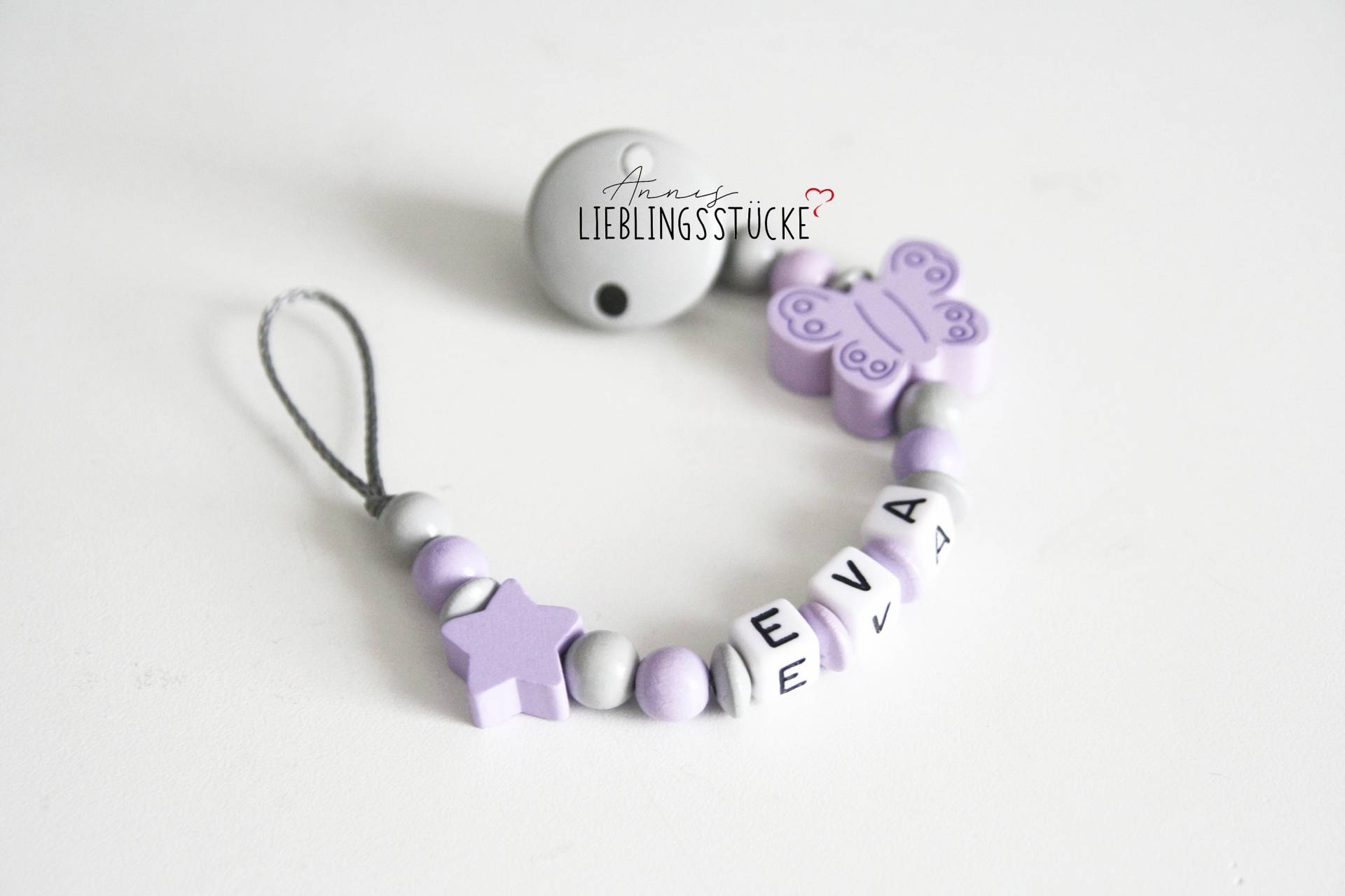 Schnullerkette Mit Namen Mädchen Personalisiert Schmetterling Stern Geburt Taufe Babygeschenk Babyparty von Etsy - AnniLieblingsstuecke