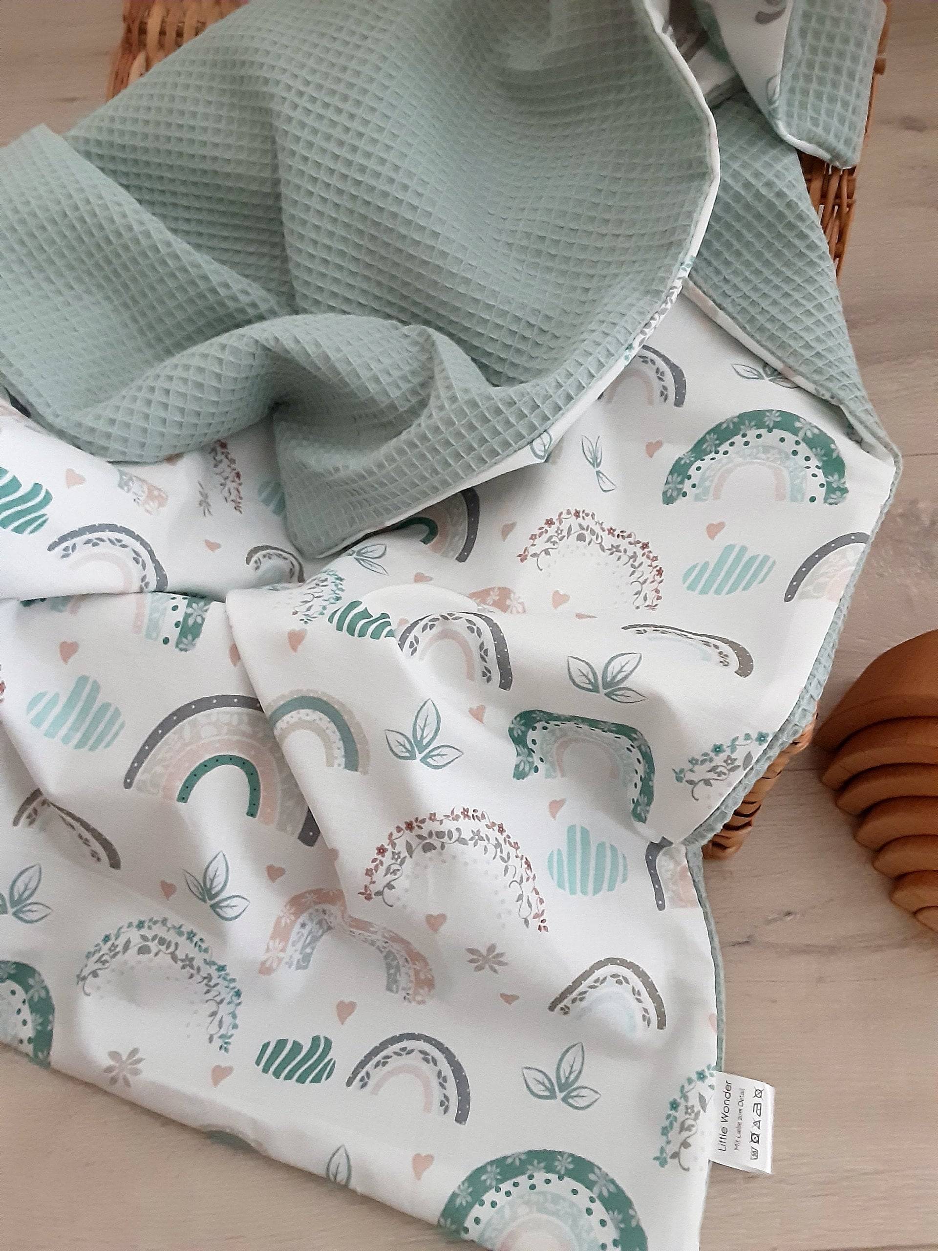 Babydecke Regenbogen Sweat, W.mintgrün Babydecke Regenbogen Sweat, W.mintgrün von Etsy - Antalin
