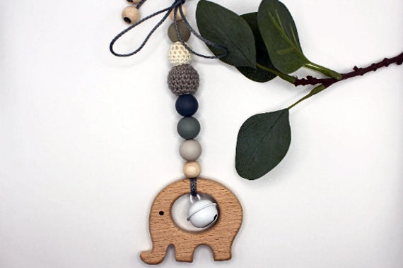 Maxicosi-Anhänger Elefant Grau, Auf Wunsch Personalisierbar von Etsy - ArtPearlBaby