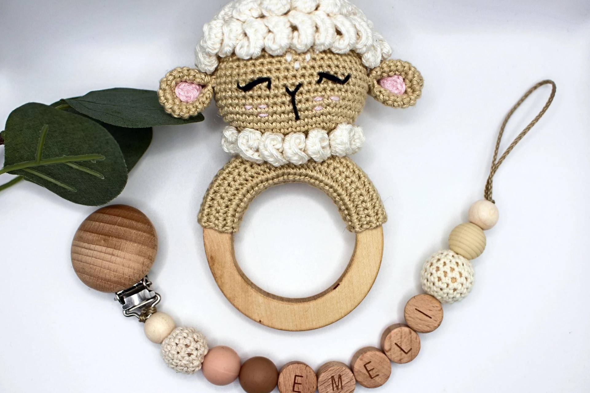 Schnullerkette Und Rassel Im Set, Personalisierbar, Geschenkset Schaf Schnullerkette Und Rassel Im Set, Personalisierbar, Geschenkset Schaf von Etsy - ArtPearlBaby