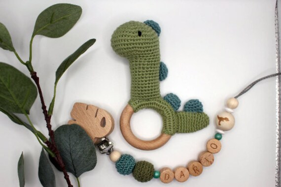 Schnullerkette Und Rassel Im Set Dino, Personalisierbar, Geschenkset Dino Schnullerkette Und Rassel Im Set Dino, Personalisierbar, Geschenkset Dino von Etsy - ArtPearlBaby