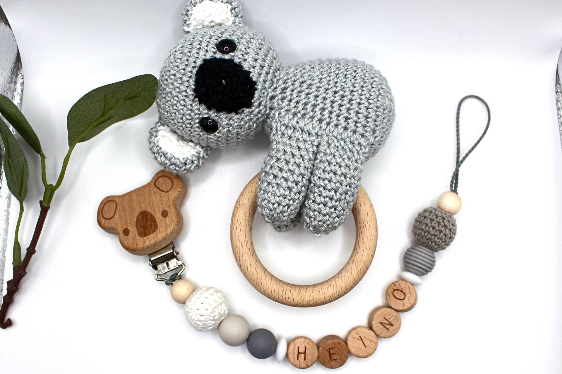 Schnullerkette Und Rassel Im Set Koala, Personalisierbar, Geschenkset Koala Schnullerkette Und Rassel Im Set Koala, Personalisierbar, Geschenkset Koala von Etsy - ArtPearlBaby