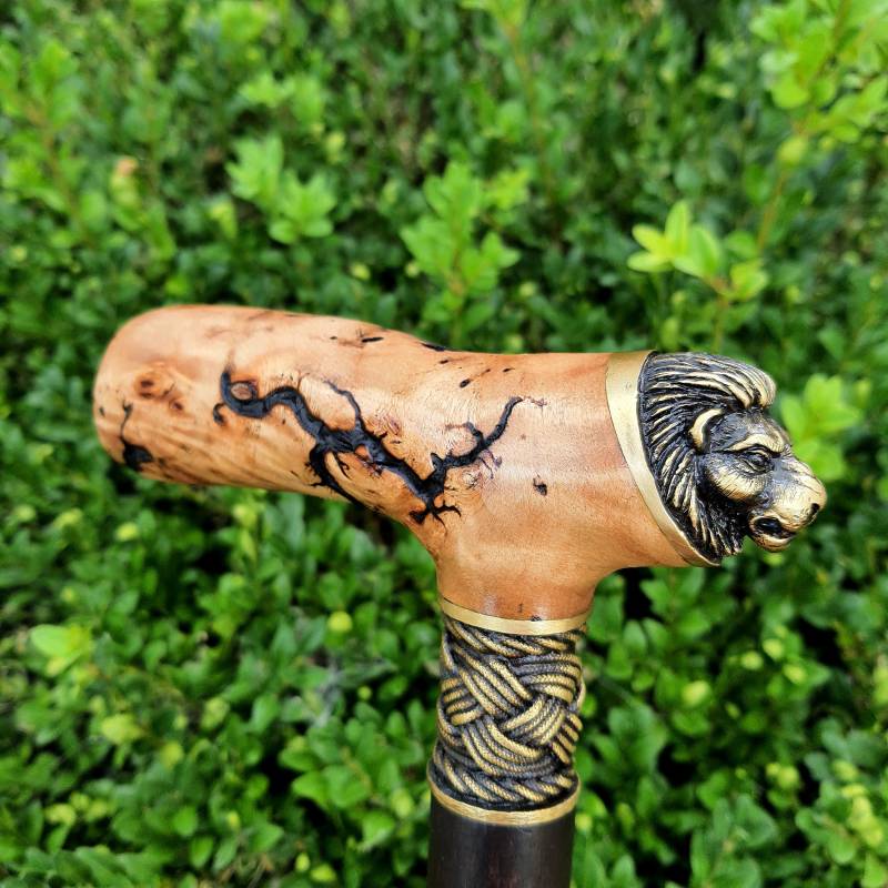 E18 # Burl Handle Cane Walking Stick Holz Handarbeit Schilf Handgeschnitzt Handmade Accessoires von Etsy - Artcrafft