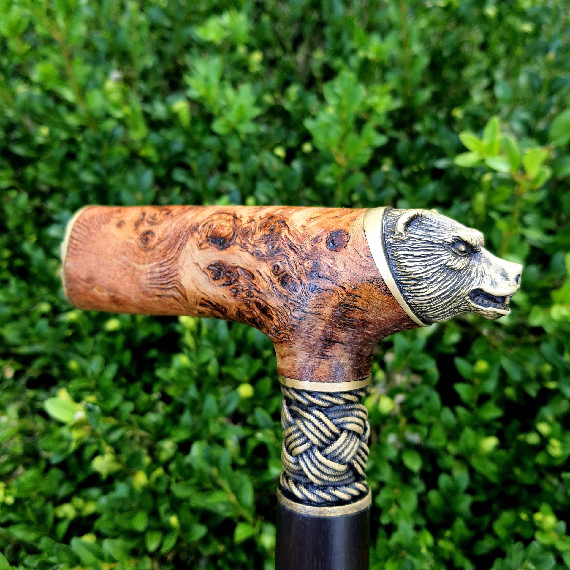 Hawk Walking Cane Gehstock Handarbeit Holz Hybrid Acryl Burl Handle E52 von Etsy - Artcrafft