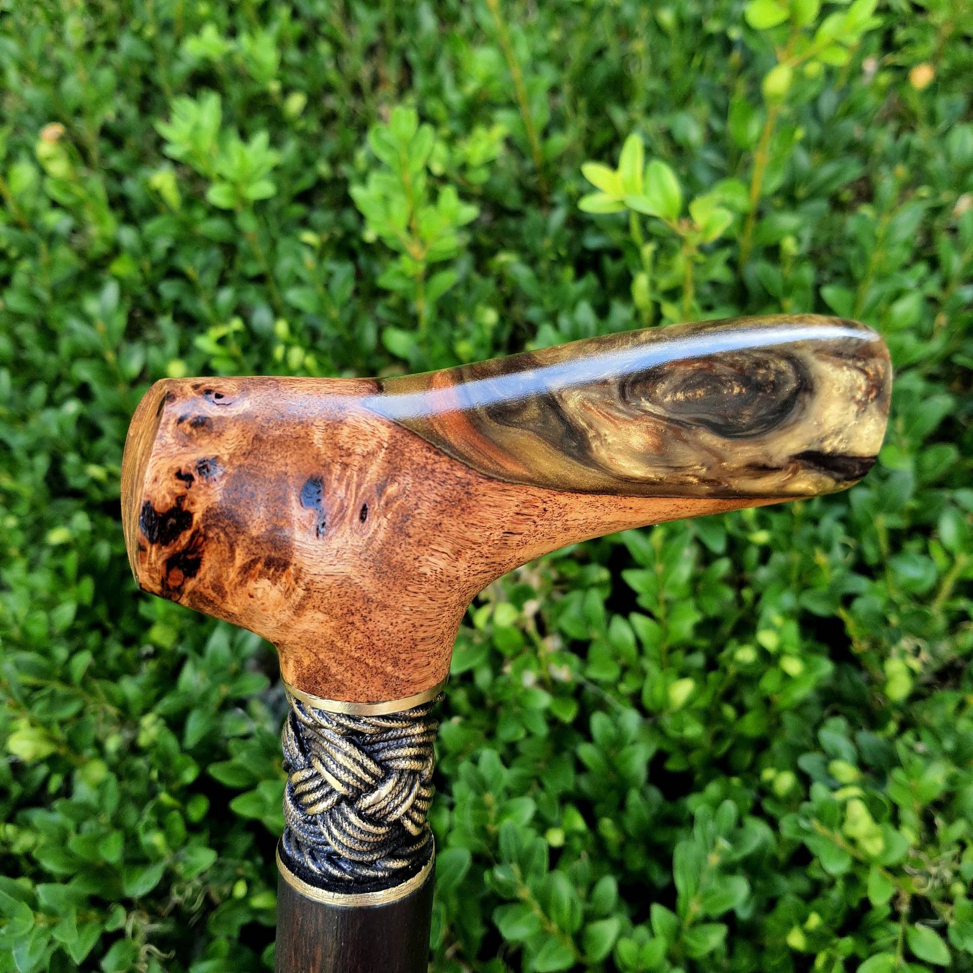 Walking Cane Stick Handarbeit Holz Hybrid Acryl Burl Handle E10 von Etsy - Artcrafft