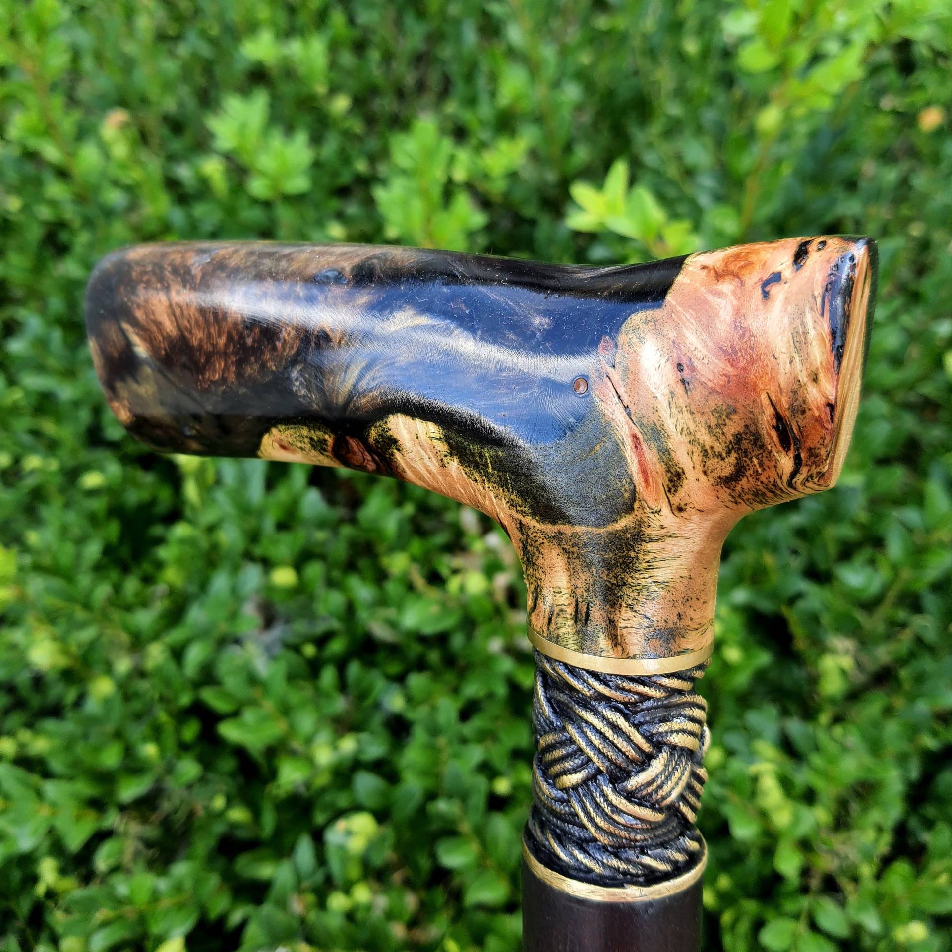 Walking Cane Stick Handarbeit Holz Hybrid Acryl Burl Handle E4 von Etsy - Artcrafft