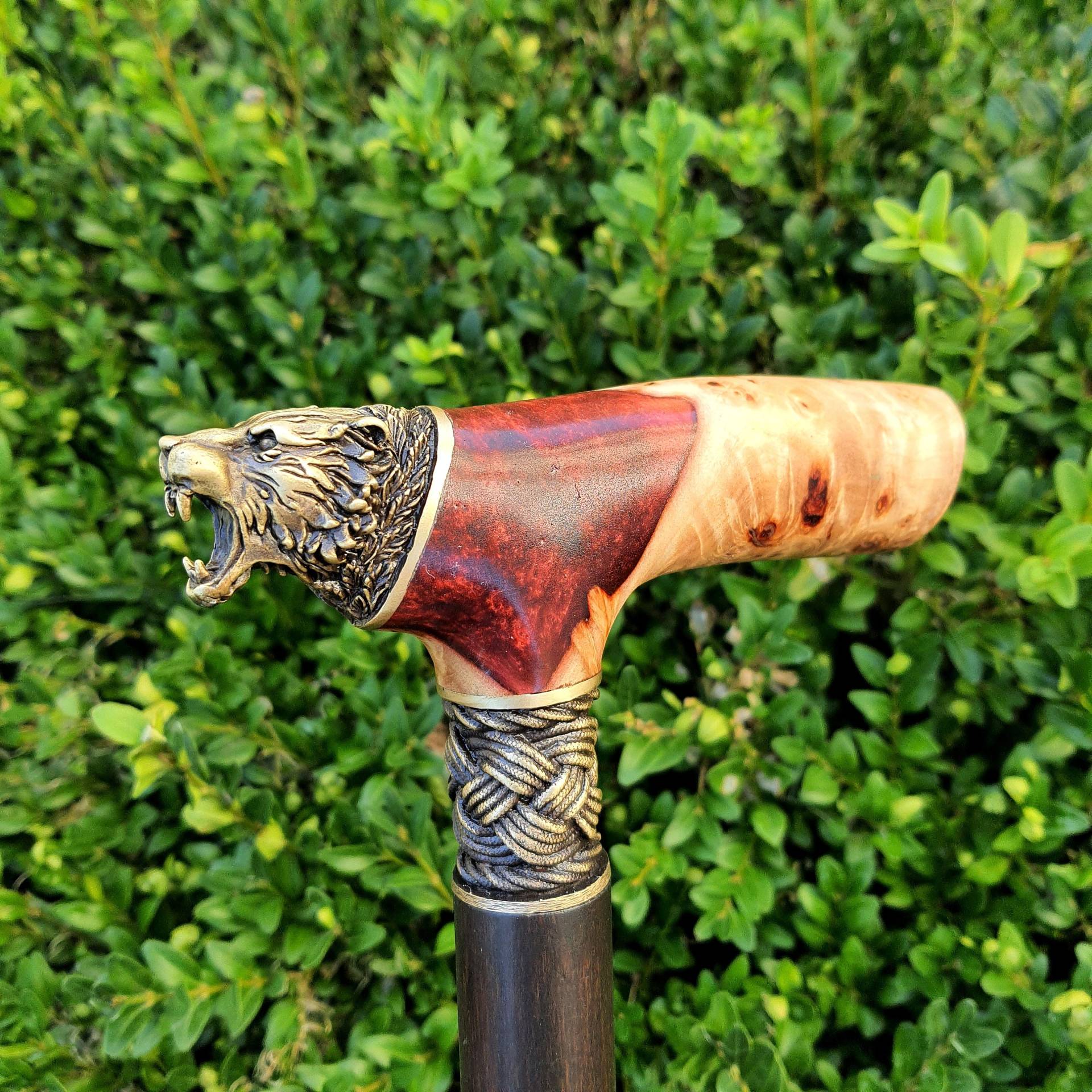 Walking Cane Stick Handarbeit Holz Hybrid Acryl Burl Handle E40 von Etsy - Artcrafft