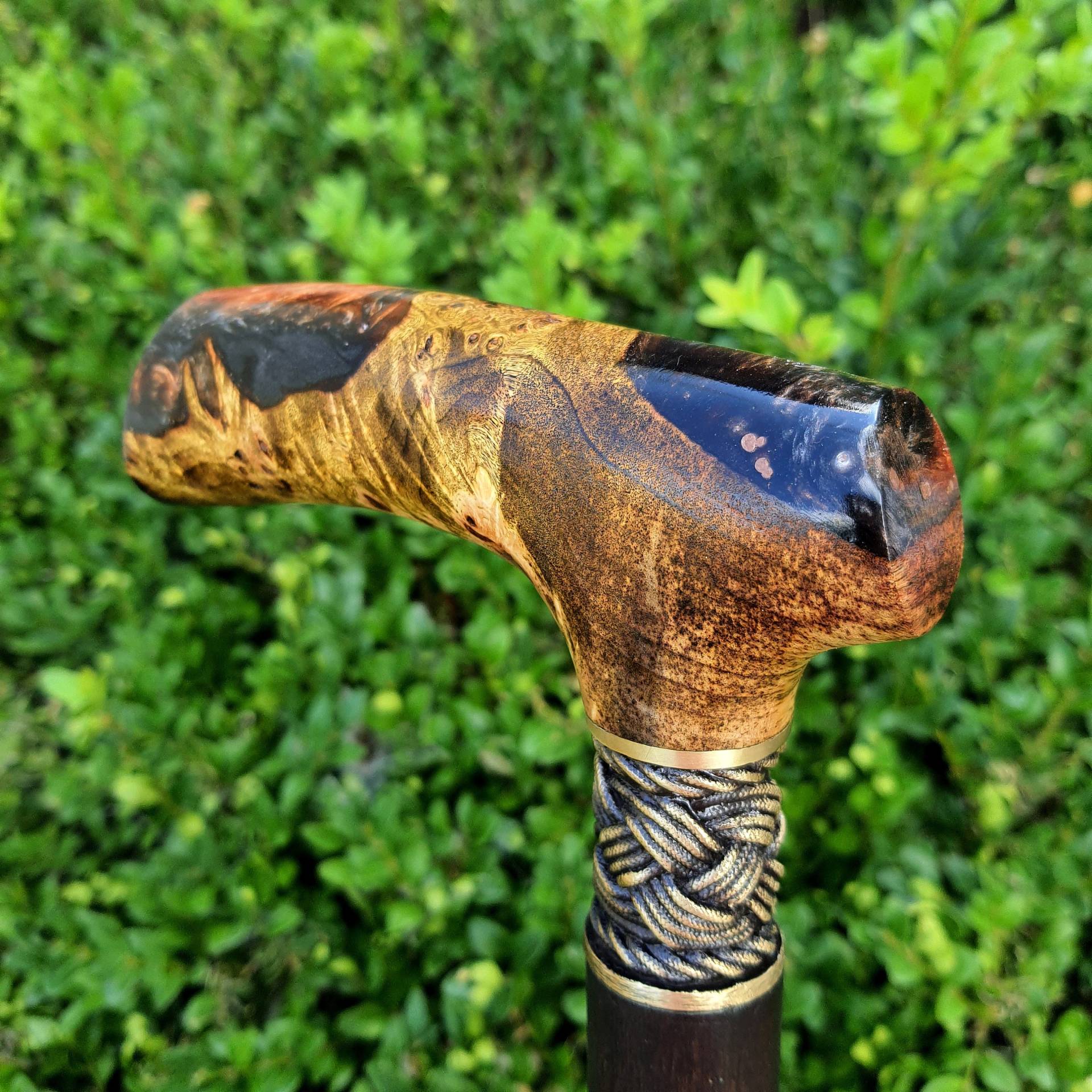 Walking Cane Stick Handarbeit Holz Hybrid Acryl Burl Handle E7 von Etsy - Artcrafft