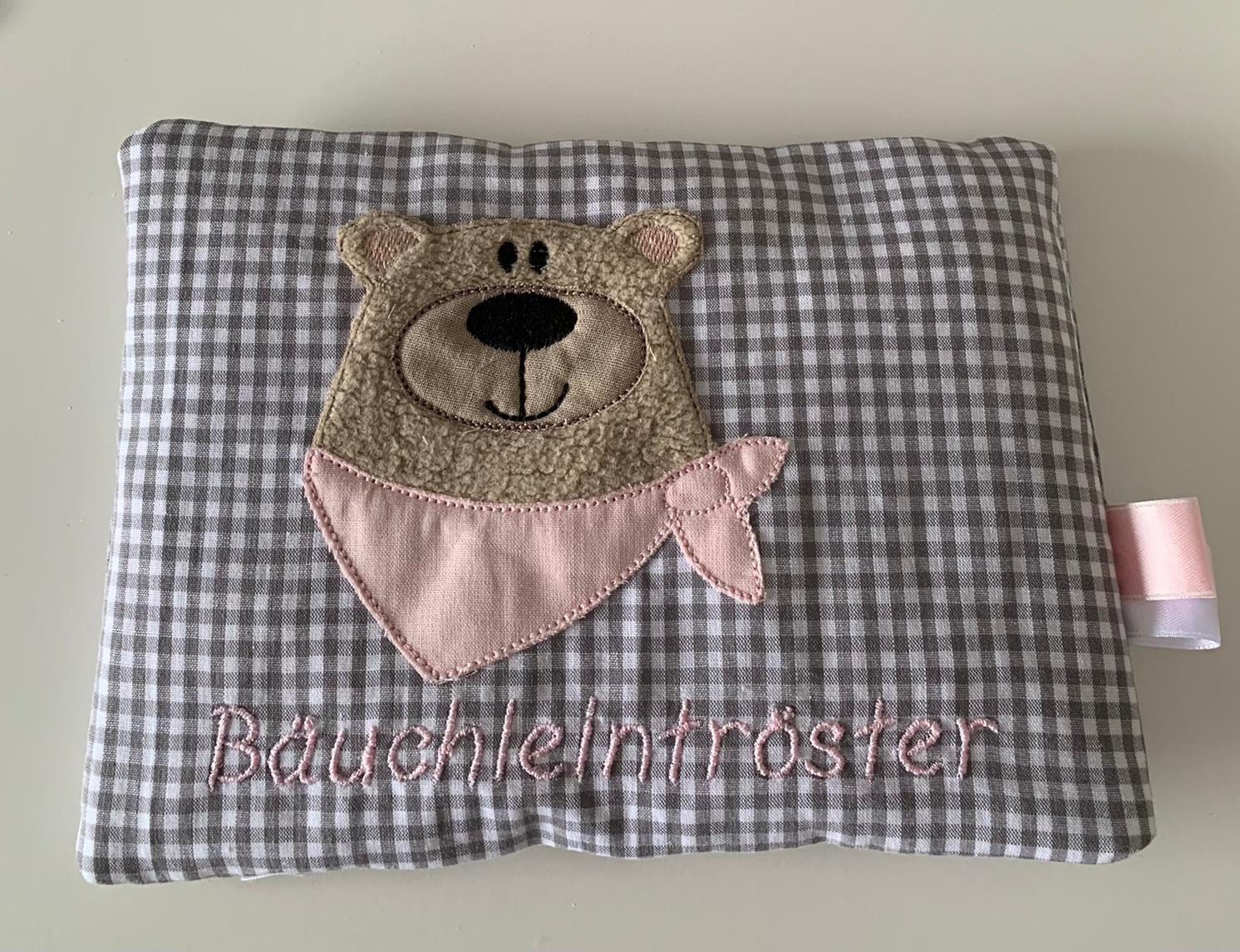 Körnerkissen Bär Grau Rosa „Bäuchleintröster" Personalisiertes Geschenkgeschenk Zur Geburtgeschenk Taufe Wärmekissen von Etsy - AureaArtisShop