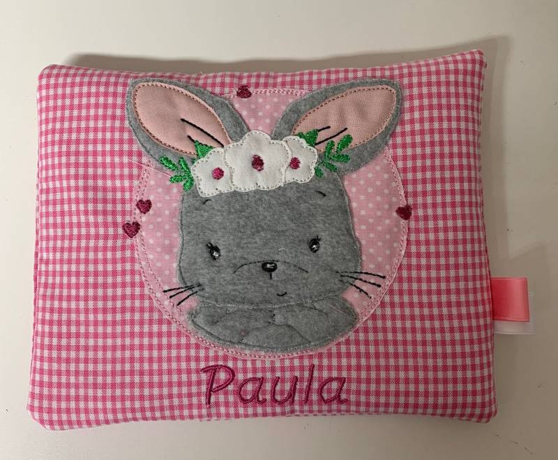 Körnerkissen Mit Hase Rosa Kariert Personalisiertes Geschenkgeschenk Zur Geburtgeschenk Taufe Wärmekissen von Etsy - AureaArtisShop