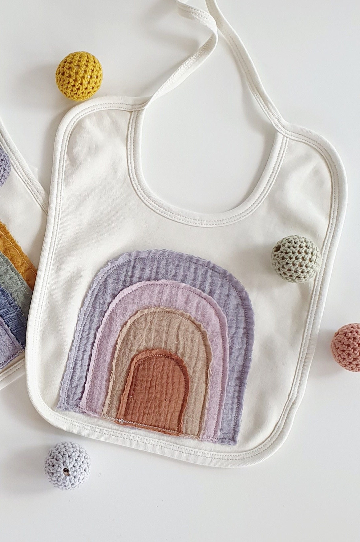 Baby Lätzchen Bio Baumwolle Regenbogen Babylätzchen Mädchen Boho Geschenk Geburt von Etsy - Avocadopink