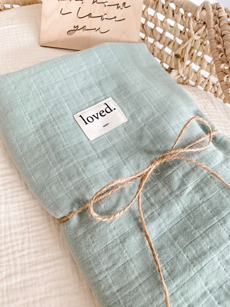 Musselintuch, Pucktuch 120x120 Mint Musselintuch, Pucktuch 120x120 Mint von Etsy - BABYLIbyINNI