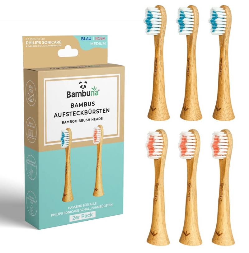 Bambuna® 6x Bambus Aufsteckbürsten Passend Für Philips Sonicare - Mittelweiche Ersatzbürsten Schallzahnbürsten, Umweltfreundlich von Etsy - BAMBUNAde