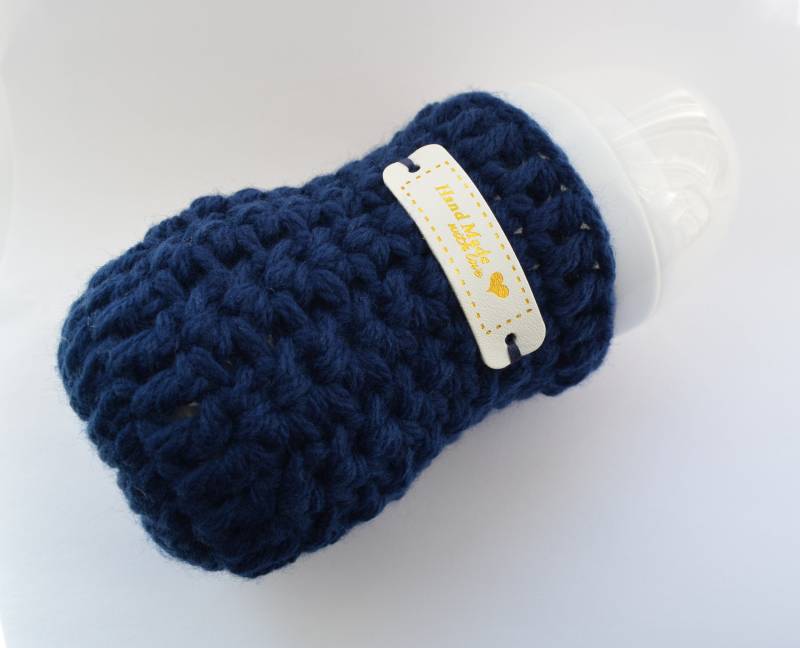 Navy Blau Hand Gehäkelte Baby Flasche Wärmer Isolator, Häkeln Cosy, Limited Edition Einzigartige Geschenk Bereit Zu Versenden von Etsy - BBKits