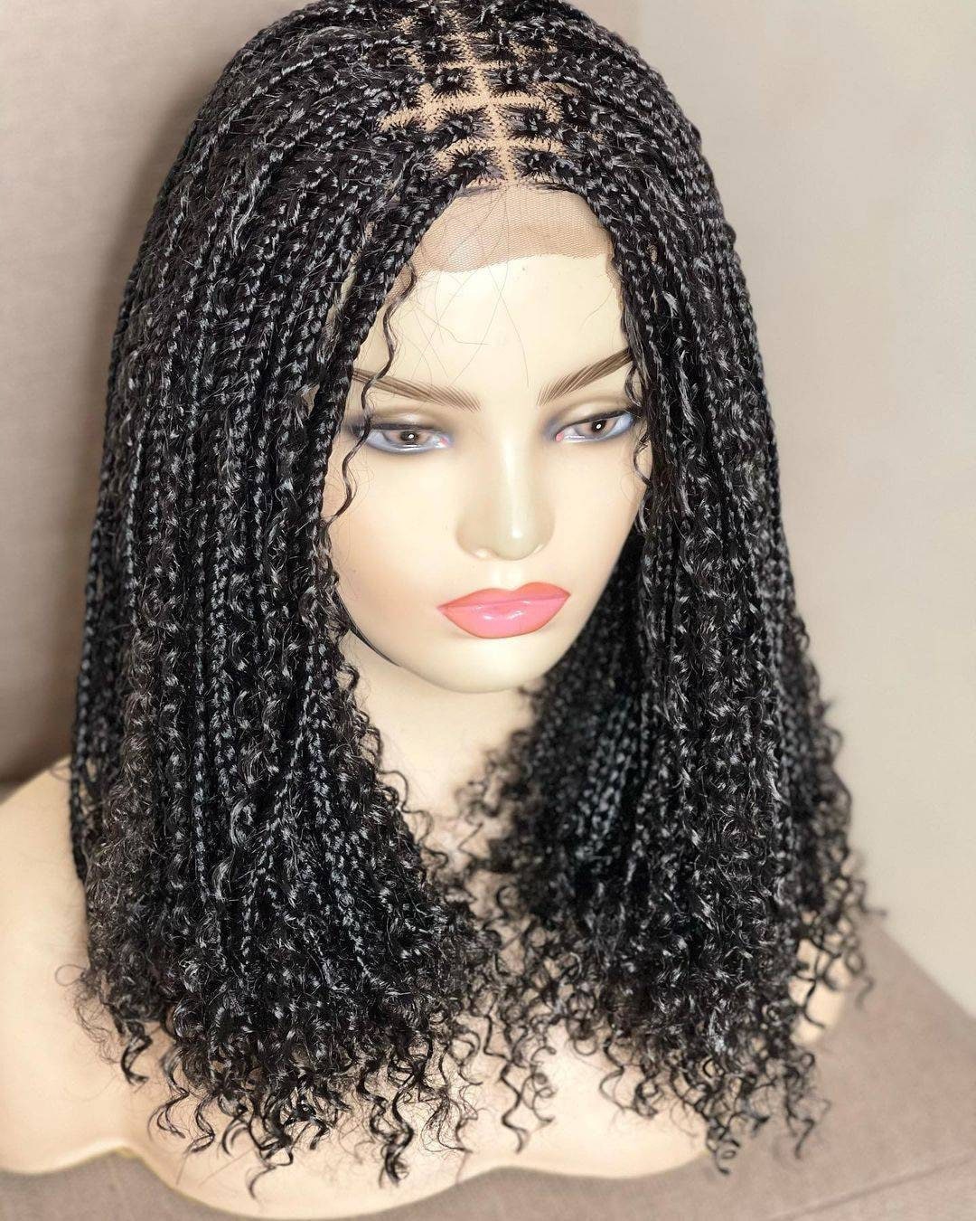 Boho Knotenlose Geflochtene Perücke Mit Spitzenfront Und Voller Spitze Geflochtener Box Braid-Perücke Für Schwarze Frauen - Versandfertige von Etsy - BRAIDEDWIGBOUTIQUE1