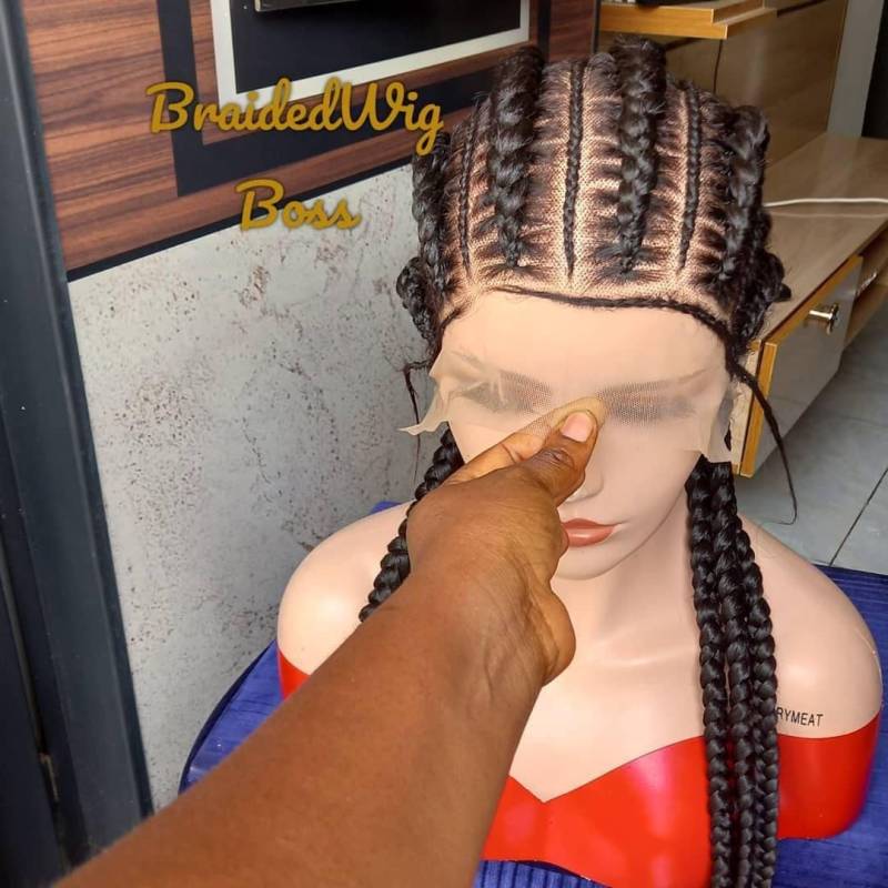 Cornrow Geflochtene Perücken Für Schwarze Frauen Box Zopf Perücke Spitze Vorne Micro Twist Knotenlose Zöpfe Dreadlock Leichte von Etsy - BRAIDEDWIGBOUTIQUE1