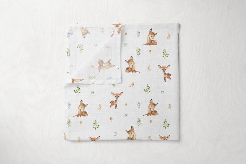 Woodland Rehkitz Baby Reh Luxus Super Soft 60x60cm Bambus Unisex Junge Mädchen Musselin Quadrat Spucktuch Duschgeschenk von Etsy - BabyBellsUK