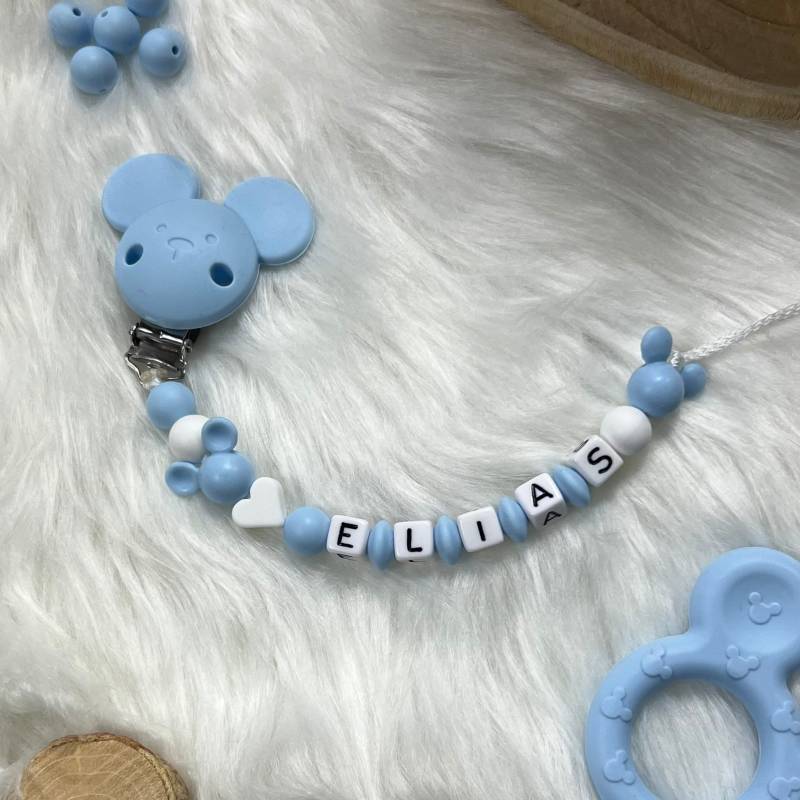 Schnullerkette Mit Namen | Schnullerkette, Design Himmelblau Personalisiert Unikat Handgefertigt Geschenk von Etsy - BabyKettchen