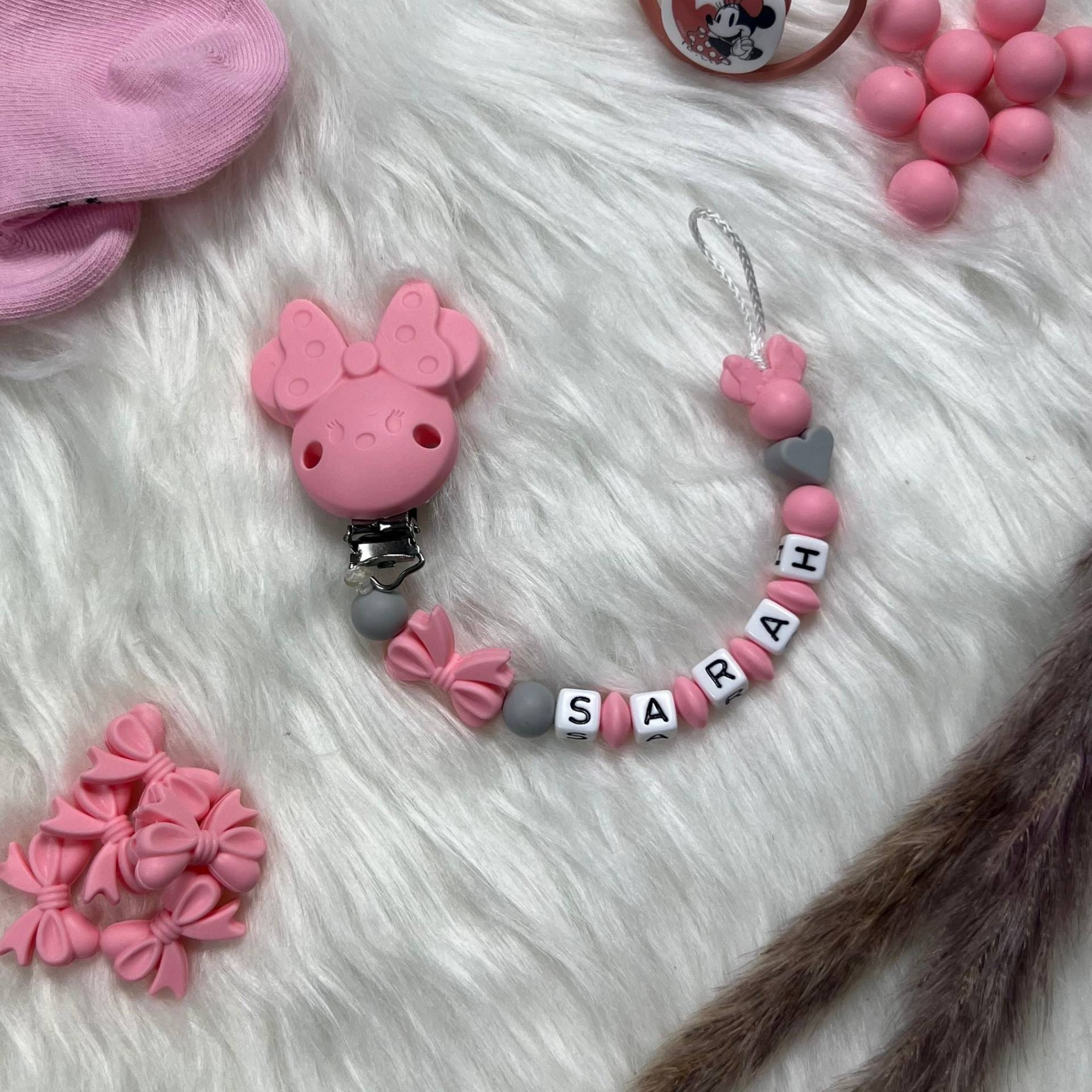 Schnullerkette Mit Namen | Schnullerkette, Design Mäuschen Personalisiert Unikat Handgefertigt Geschenk von Etsy - BabyKettchen