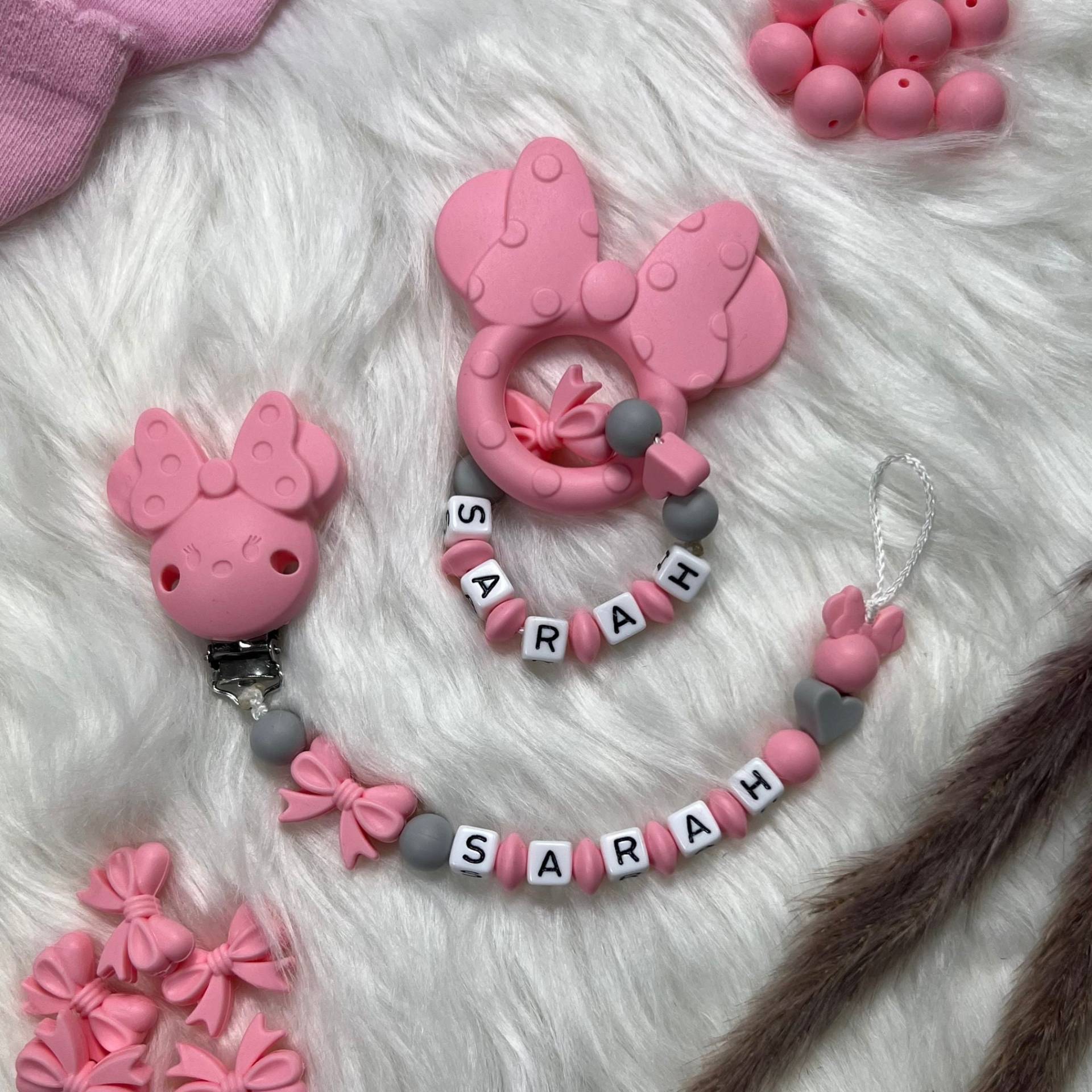 Schnullerkette Mit Namen | Set M | Greifling, Schnullerkette, Design Mäuschen Personalisiert Unikat Handgefertigt Geschenk von Etsy - BabyKettchen