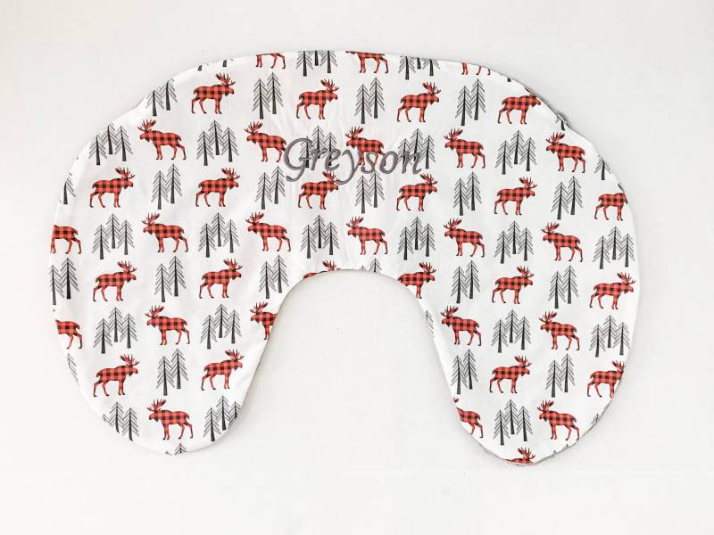 stillkissenbezug. Monogramm Moose Woodland Pine Tree Buffalo Karo Rot Schwarz Baby Kinderzimmer von Etsy - BabyMilanBedding