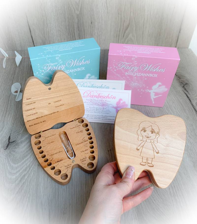 Zahndose Milchzahndose Aus Hochwertigem Holz - Deutsch Geschenkbox Zahnfee Zahnform Personalisierbar Mit Brief Von von Etsy - Babydreamsbynicole