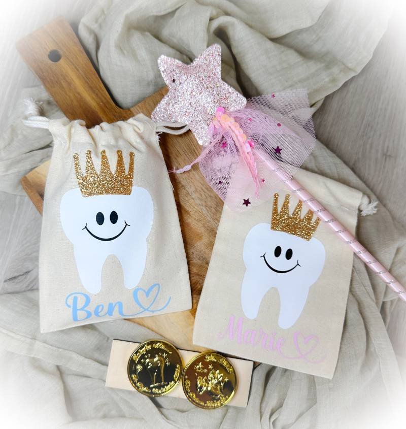 Zahnfee Geschenk Für Jungs - Münze Wackelzahn Helden Zahnkönig Beutel Mit Name Besuch Von Der Einschulung2025 von Etsy - Babydreamsbynicole