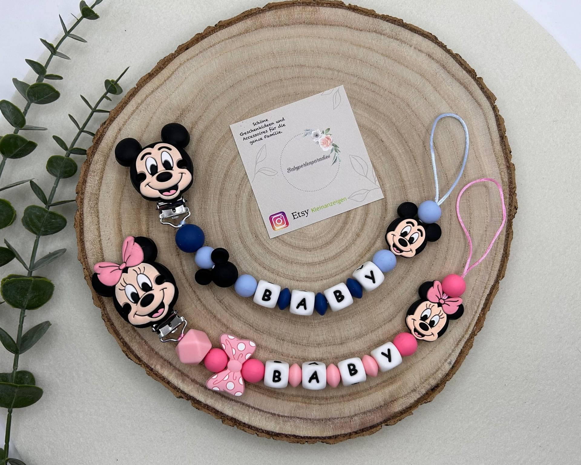 Schnullerkette, Maus, Maus Mit Schleife, Minnie, Mickey, Schnuller Befestigung, Personalisierte Schnullerkette von Etsy - Babyperlenparadies