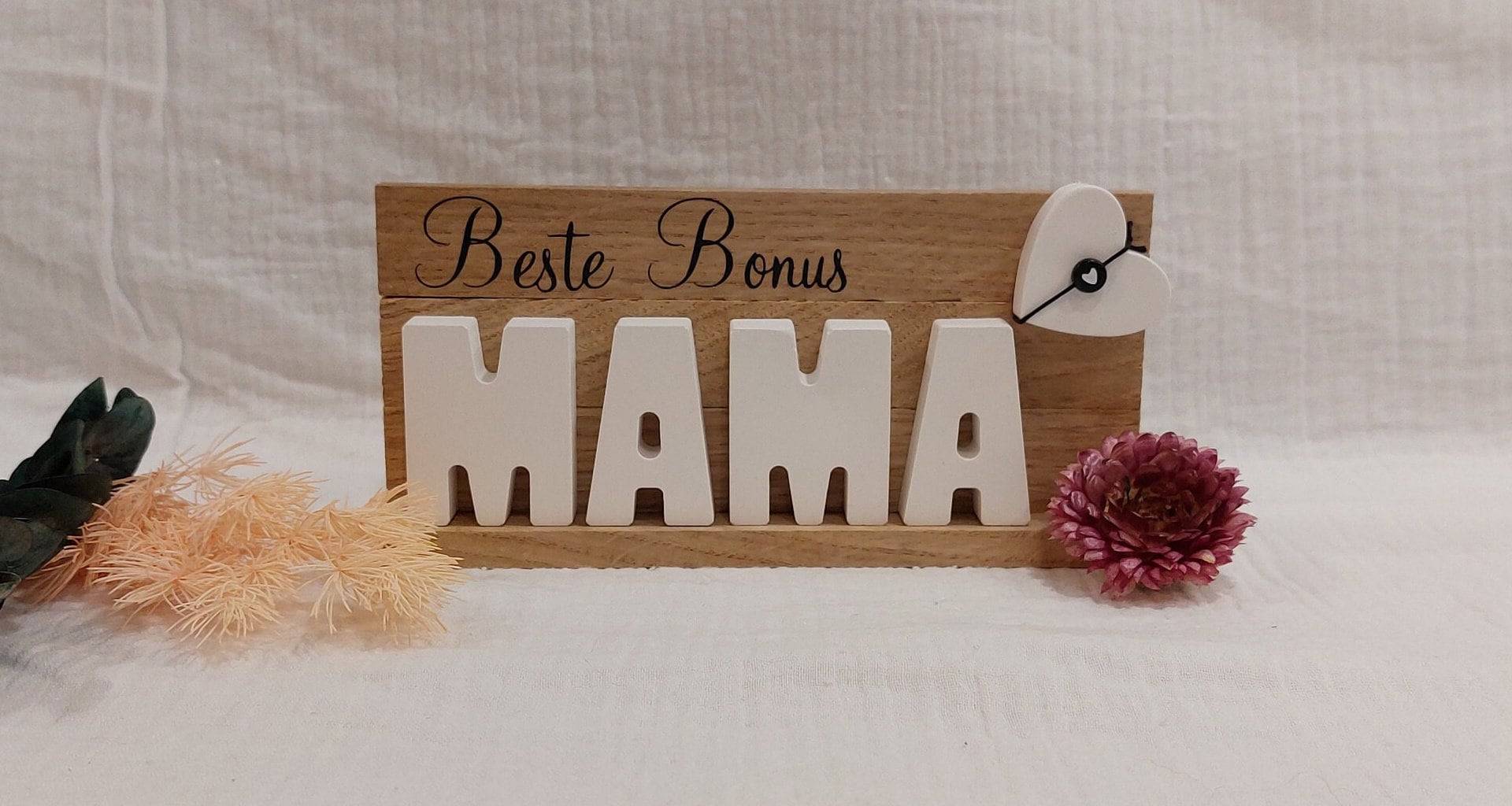 Beste Bonus Mama Geschenk Muttertag Schriftzug Aus Raysin Aufsteller Mitbringsel Kleinigkeit Mamatag von Etsy - Bavariangifts23