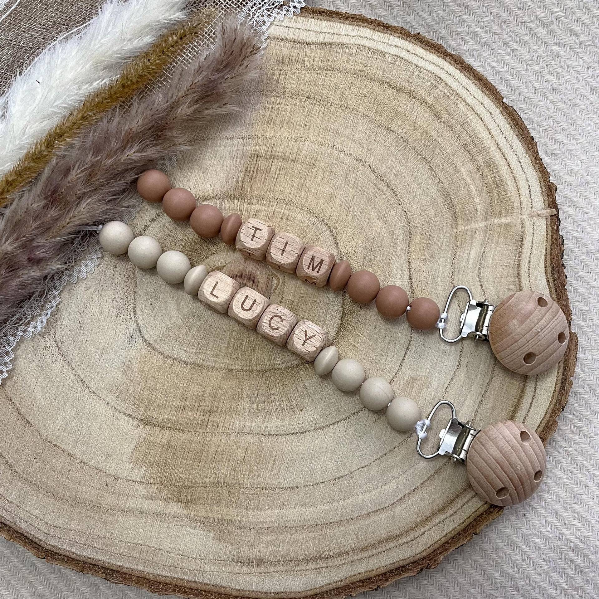 Boho Baby Schnullerkette Mit Holzclip Personalisiert - Personalisierte Namen Baby-Gifte Baby-Geschenk von Etsy - Bbabyboutiquee