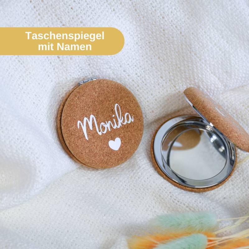 Taschenspiegel Personalisiert Mit Dem Namen | Aus Kork Vergrößerung Geschenk Für Mama Tochter Oder Freundin Geschenkidee Geburtstag von Etsy - BeBonnieShop