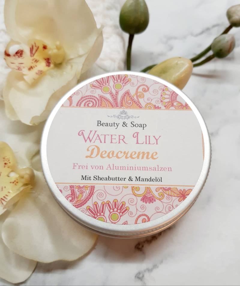 Neu Deocreme Water Lily | Seerose, 50Ml Vegan + Alufrei. Tiegel Besteht Aus 100% Recyeltem Material von Etsy - BeautyAndSoap