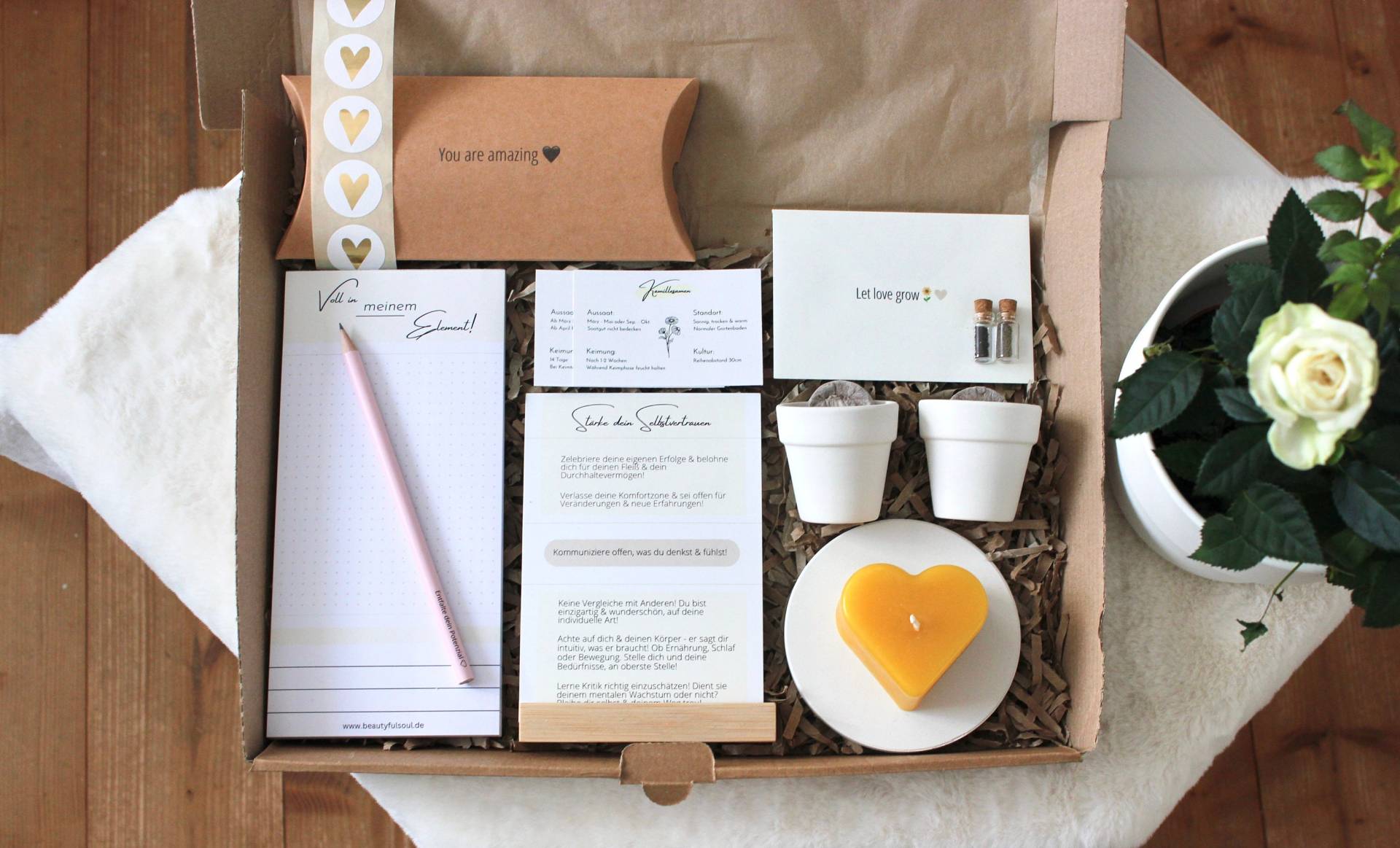 Achtsamkeits-Box, Wohlfühlbox, Selbstpflege Geschenkbox, Geschenk Für Frauen, Entspannungsbox, Selbstfürsorge-Box, Geschenkbox Mental Health von Etsy - BeautyfulsoulShop